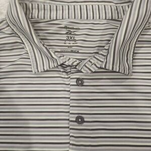 Reebok Polo‎ Shirt Mens 3XL Speedwick Purple/Gray/White Allover Print